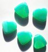 5 24x22mm Milky Green Opal Flat Drop Nugget Beads